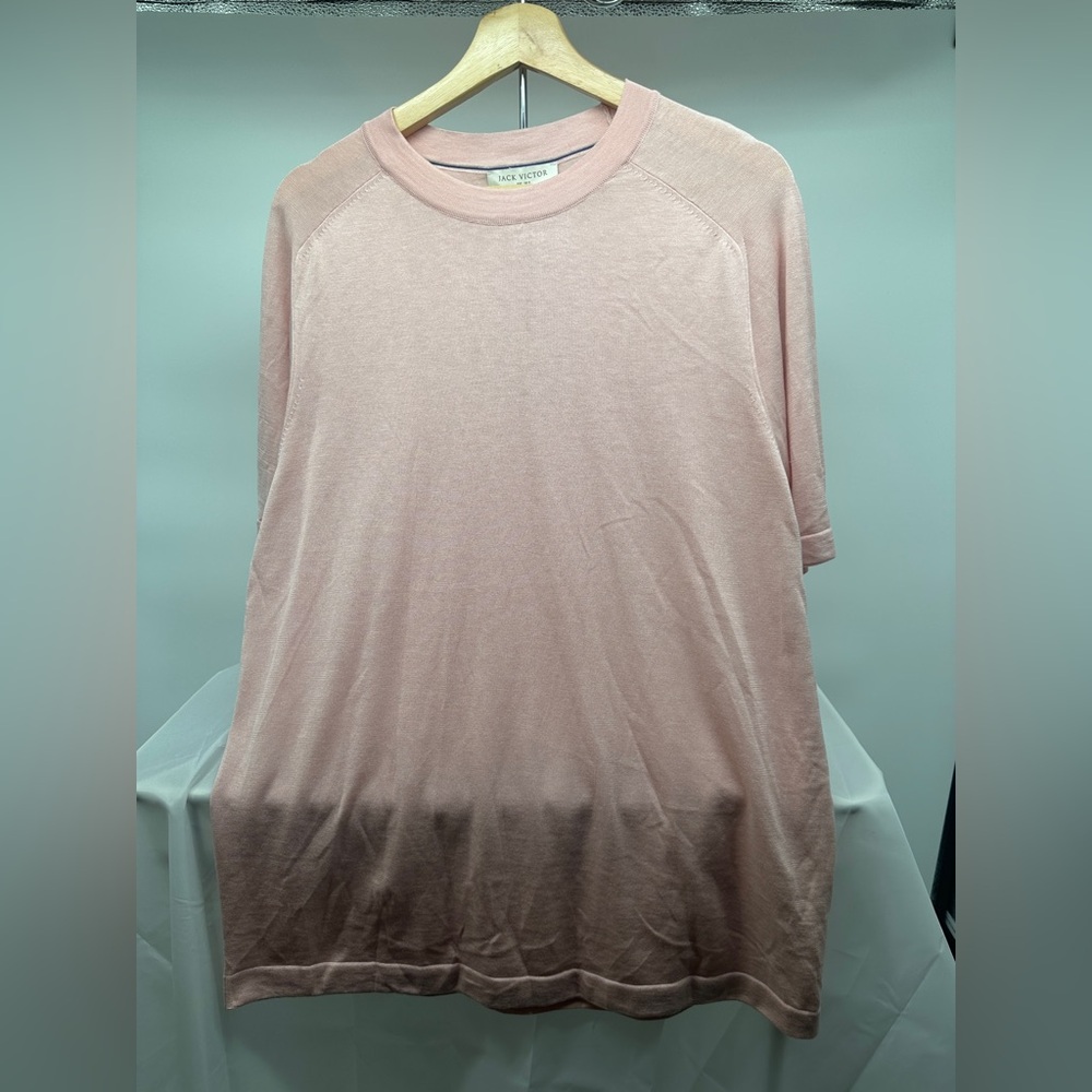 NEW JACK VICTOR cotton/silk knit crew neck tee in pink